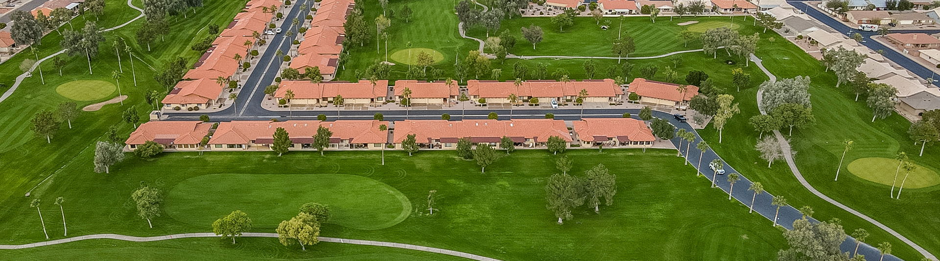 aerial view of golf course